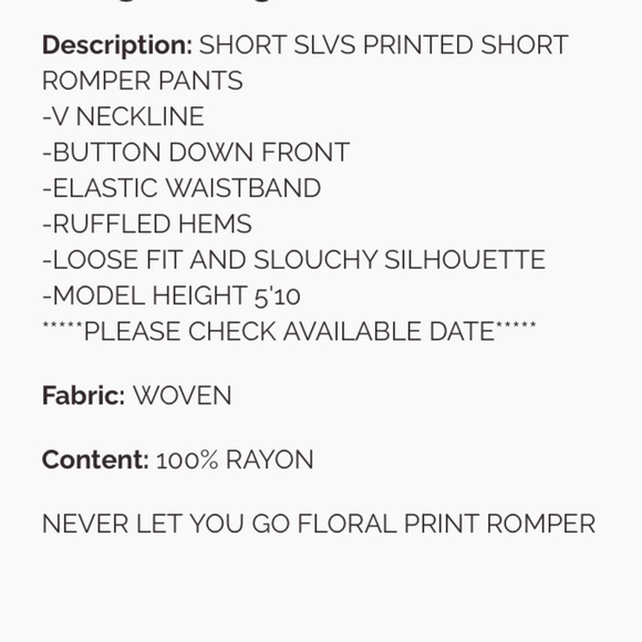 EASEL FLORAL V NECK ROMPER - Picture 4 of 4